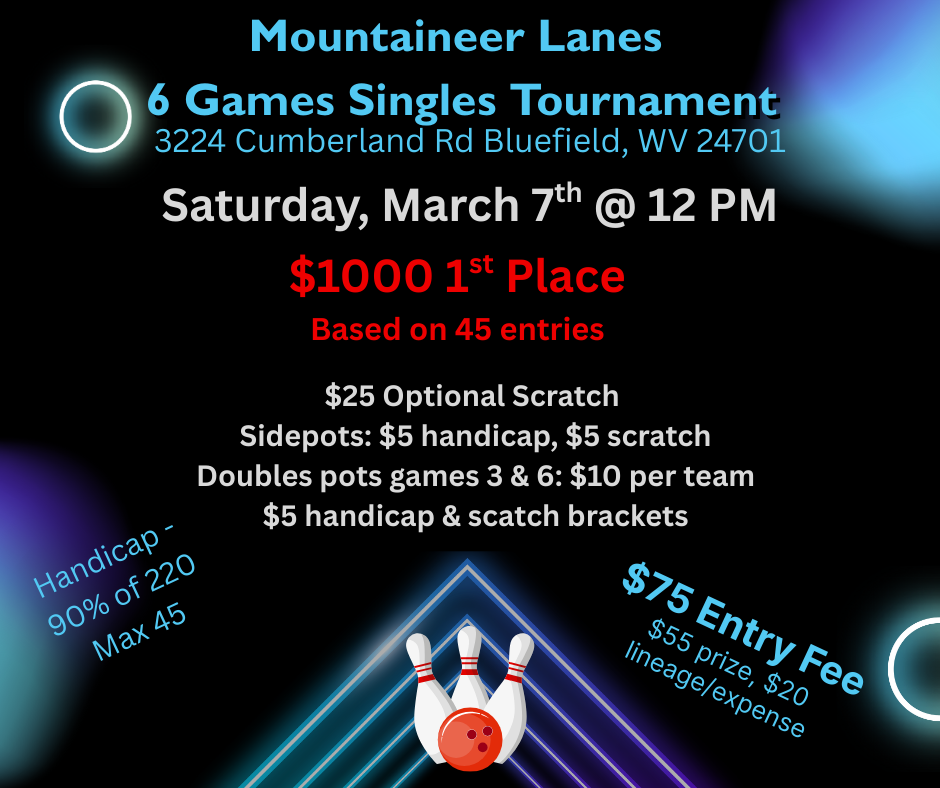 Mountaineer 6 Game Singles Tournament